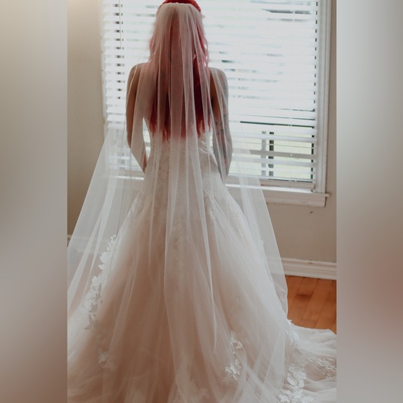 Blush pink wedding dress made in Italy - Picture 4 of 9